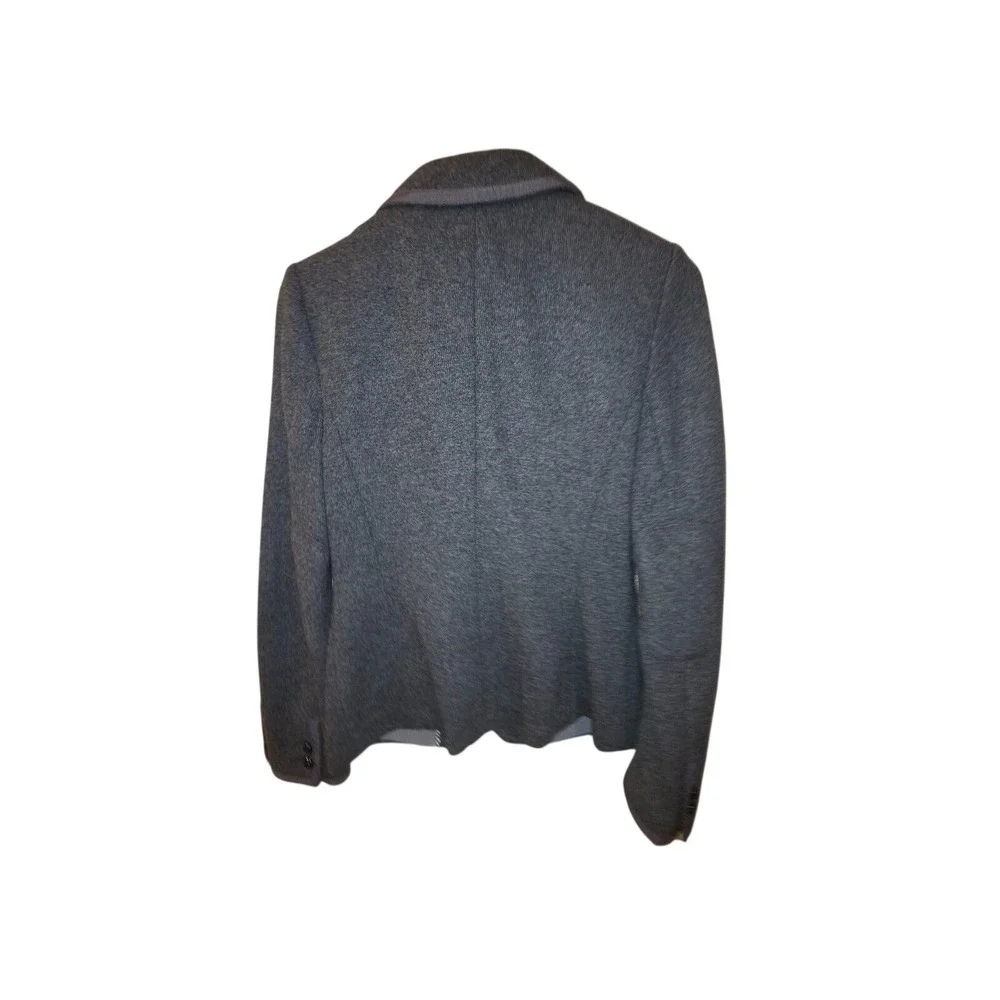 Banana Republic Gray Italian Fabric Blazer Jacket Grosgrain Trim Womens Size 2 - Picture 3 of 4